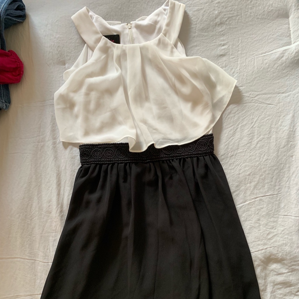 Girls Black And White Dress